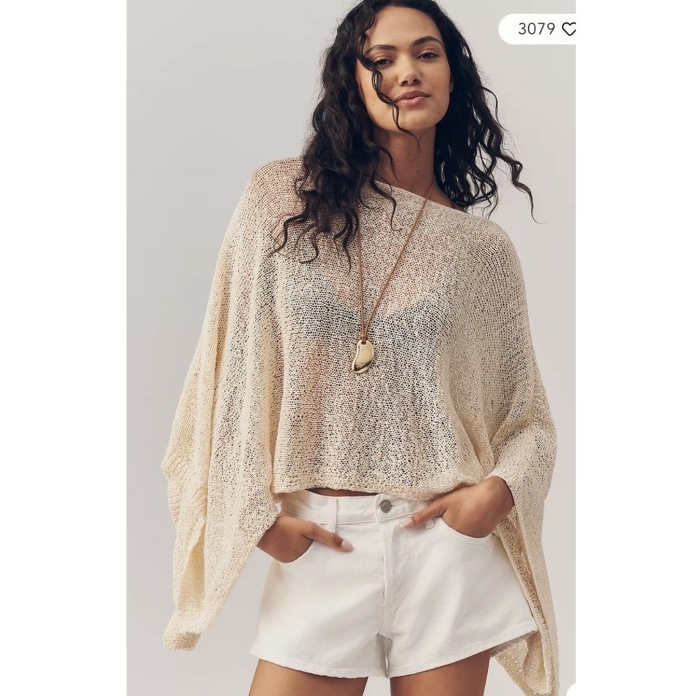 Gauze Knit Poncho By Anthropologie One Size NWT